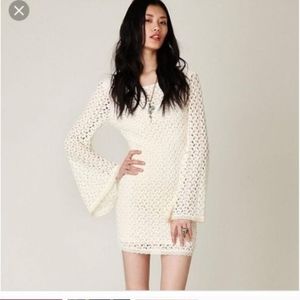Free People Crochet Bell Sleeve Dress